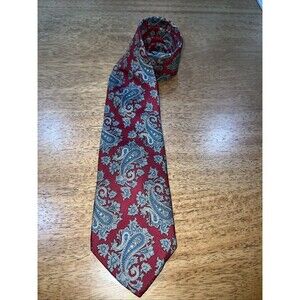 Vintage Etienne Aigner Neck tie Black Red Blue Paisley Tie 100% Silk Made In USA